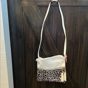 Leopard Print and Cream Crossbody Bag - New with Tag